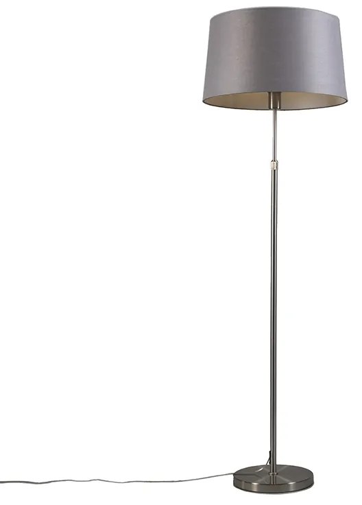 Lampă de podea din oțel cu abajur gri 45 cm reglabil - Parte