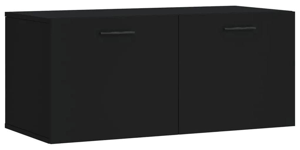830093 vidaXL Dulap de perete, negru, 80x36,5x35 cm, lemn compozit