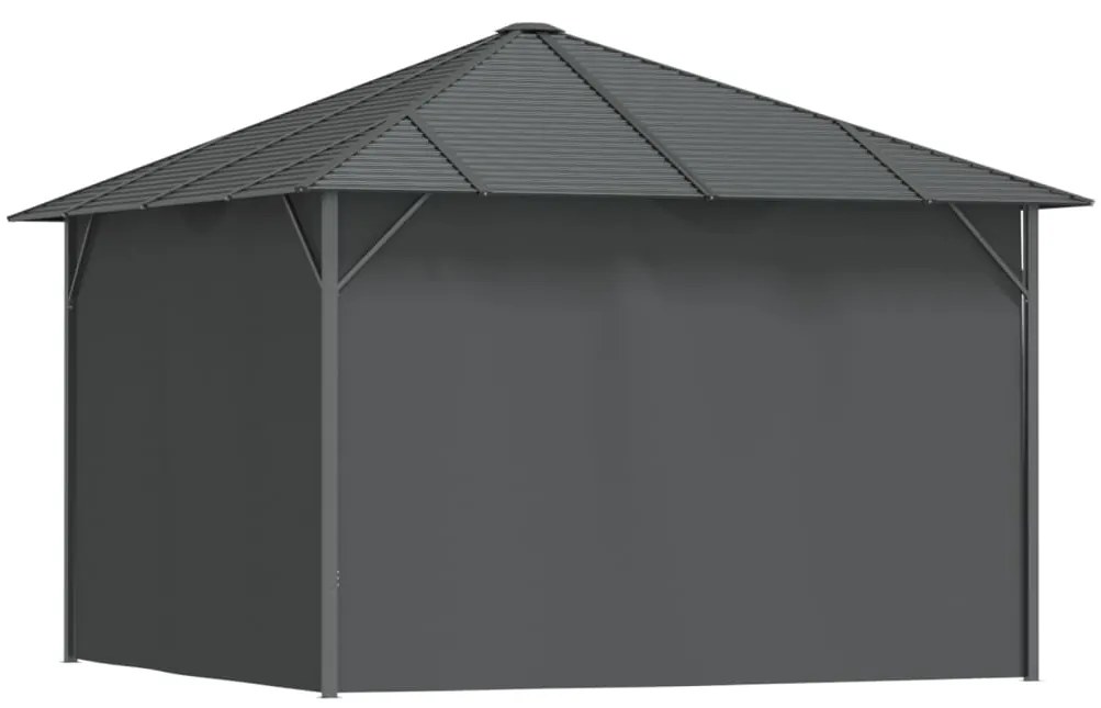 Foisor cu pereti laterali si acoperis, antracit, 3x3 m 3 x 3 m, Cu perete lateral