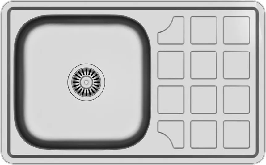 Chiuveta inox incastrata Quadron Pop Louis 111 inox 78x48 cm