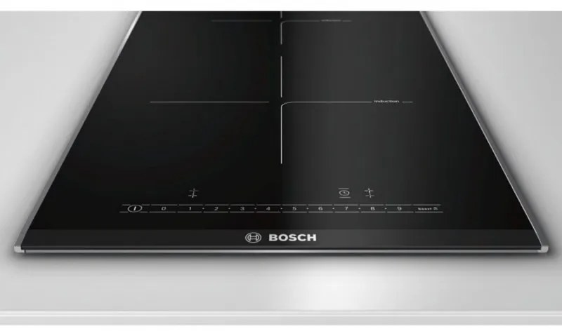 Plita vitroceramica cu inductie incorporabila Bosch PIB375FB1E, 3700W, 2 zone, 17 trepte, PowerBoost, Negru