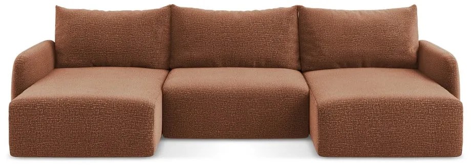 Colțar cărămiziu extensibil/cu spațiu de depozitare Kalena – Makamii