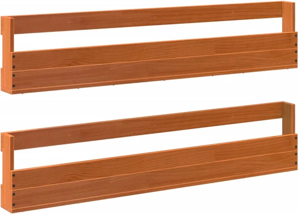 vidaXL Pantofare de perete 2 buc. maro ceruit, lemn masiv pin
