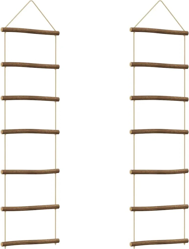 vidaXL Decoratiuni de perete în formă de scară 2 buc Ramă naturală
