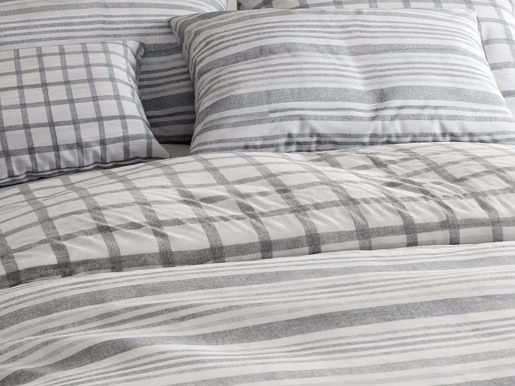 Lenjerie din bumbac Renforcé LINKY gri Dimensiune lenjerie de pat: 70 x 90 cm | 140 x 220 cm