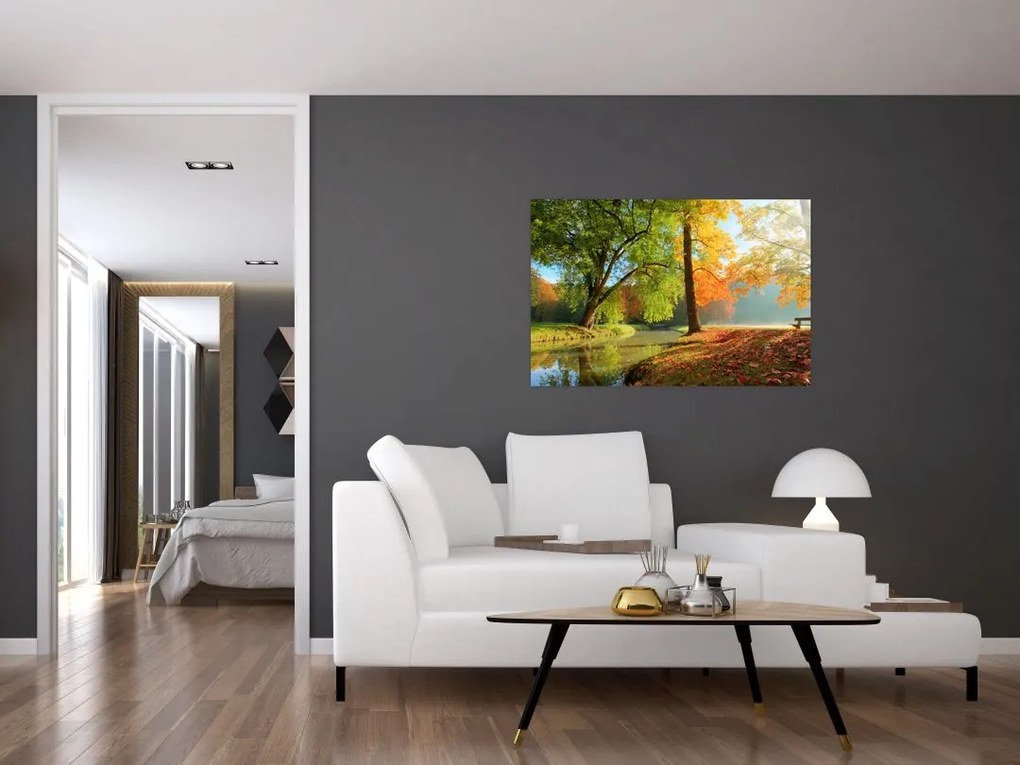 Tablou - Peisaj liniștit de toamnă (90x60 cm)