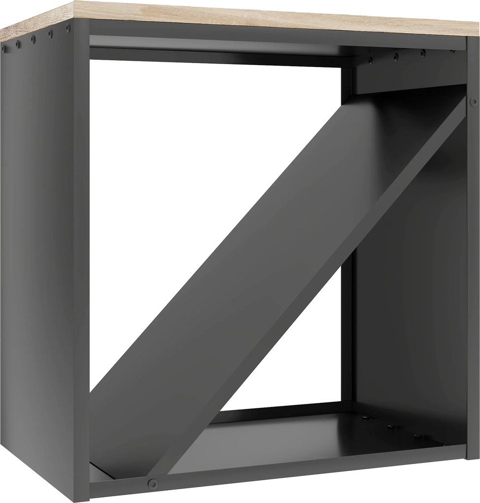 Outsunny Suport pentru Lemne de Interior 2 în 1, Suport Înălțat cu Separator, pentru Șemineu, 58 x 36 x 60 Cm, Negru | Aosom Romania