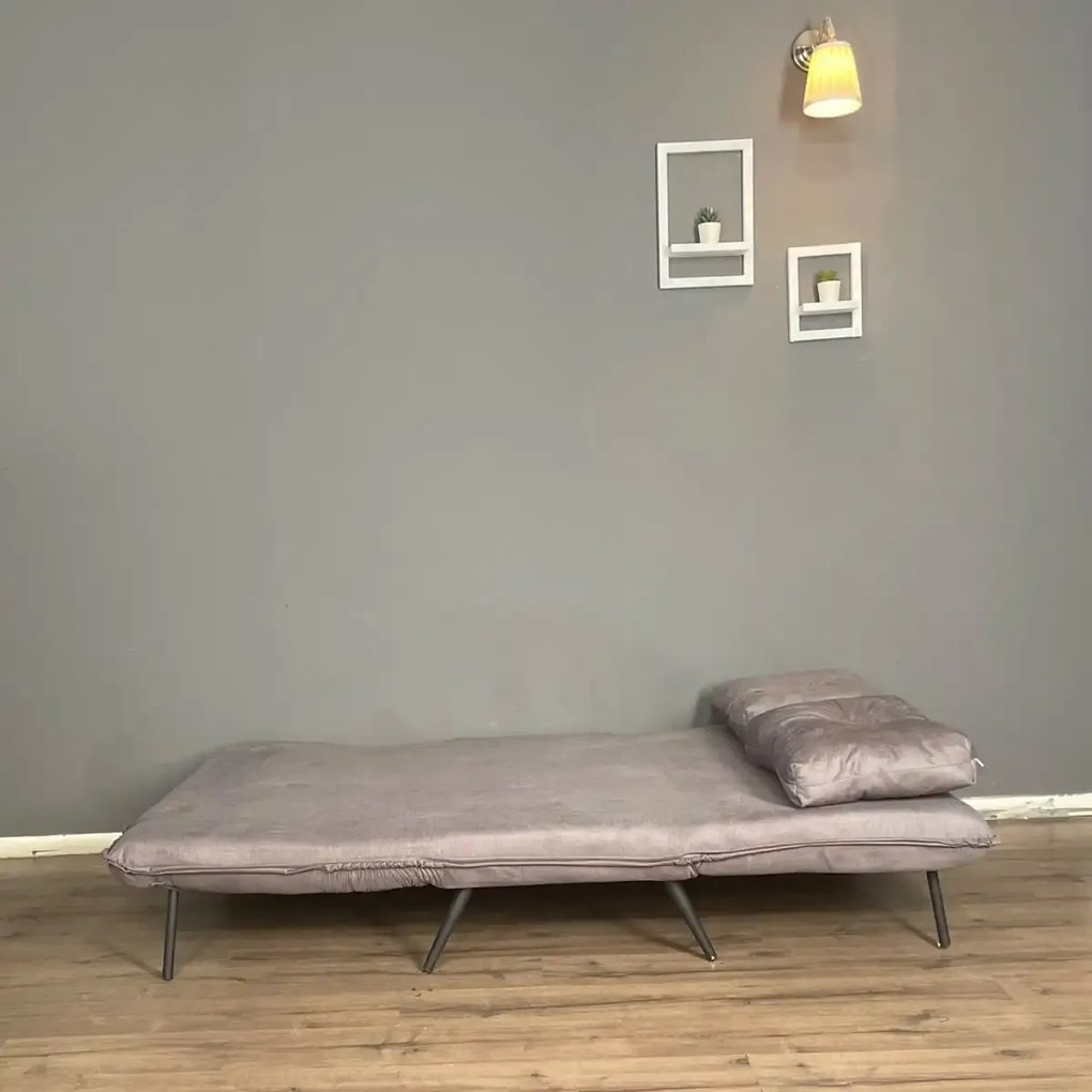 Canapea extensibilă 2 locuri modernă 120x85x80 cm – stofă, bej-gri – Sidney