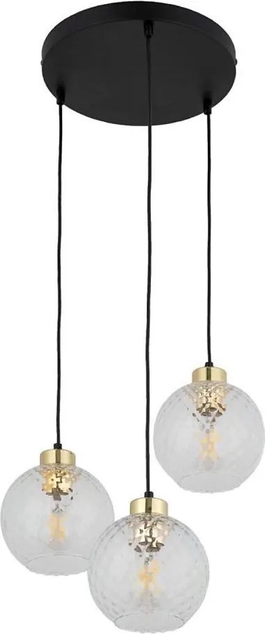 Lustră LED suspendată pe cablu DEVON 3xE27/15W/230V negru/transparent