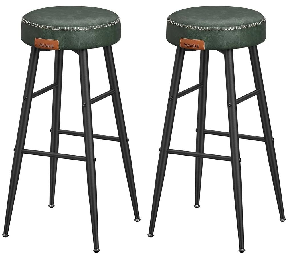 Set 2 scaunde bar înalte , design modern , verde inchis
