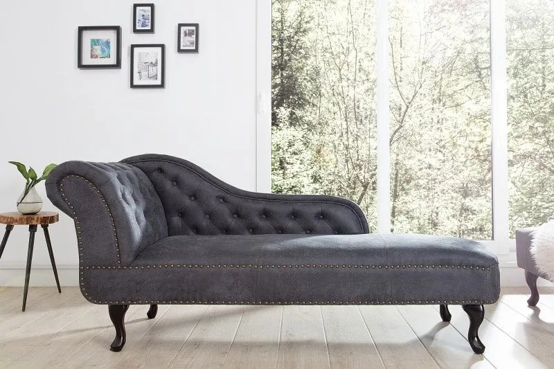 Pat de zi/ Canapea relax clasica stil englezesc Chesterfield gri antic