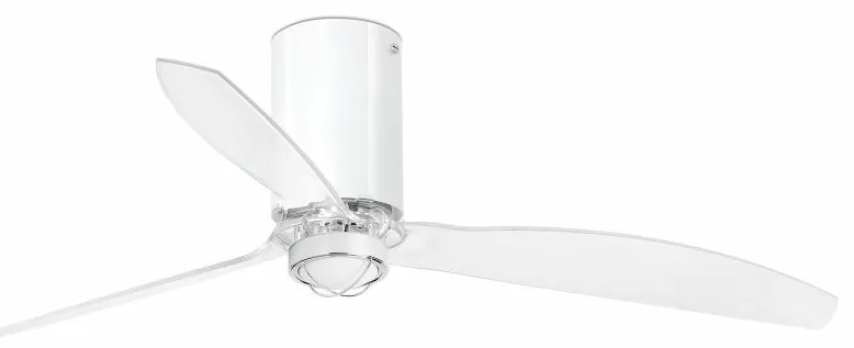 Lustra cu Ventilator si telecomanda MINI TUBE M LED alb/transparent