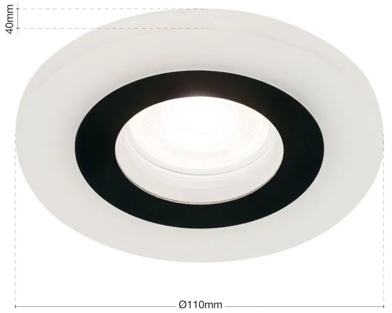 Spot incastrabil tavan GLOW D-11cm negru