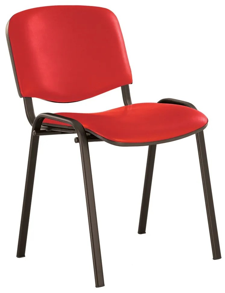 Scaun vizitator Iso Black, rosu, piele ecologica