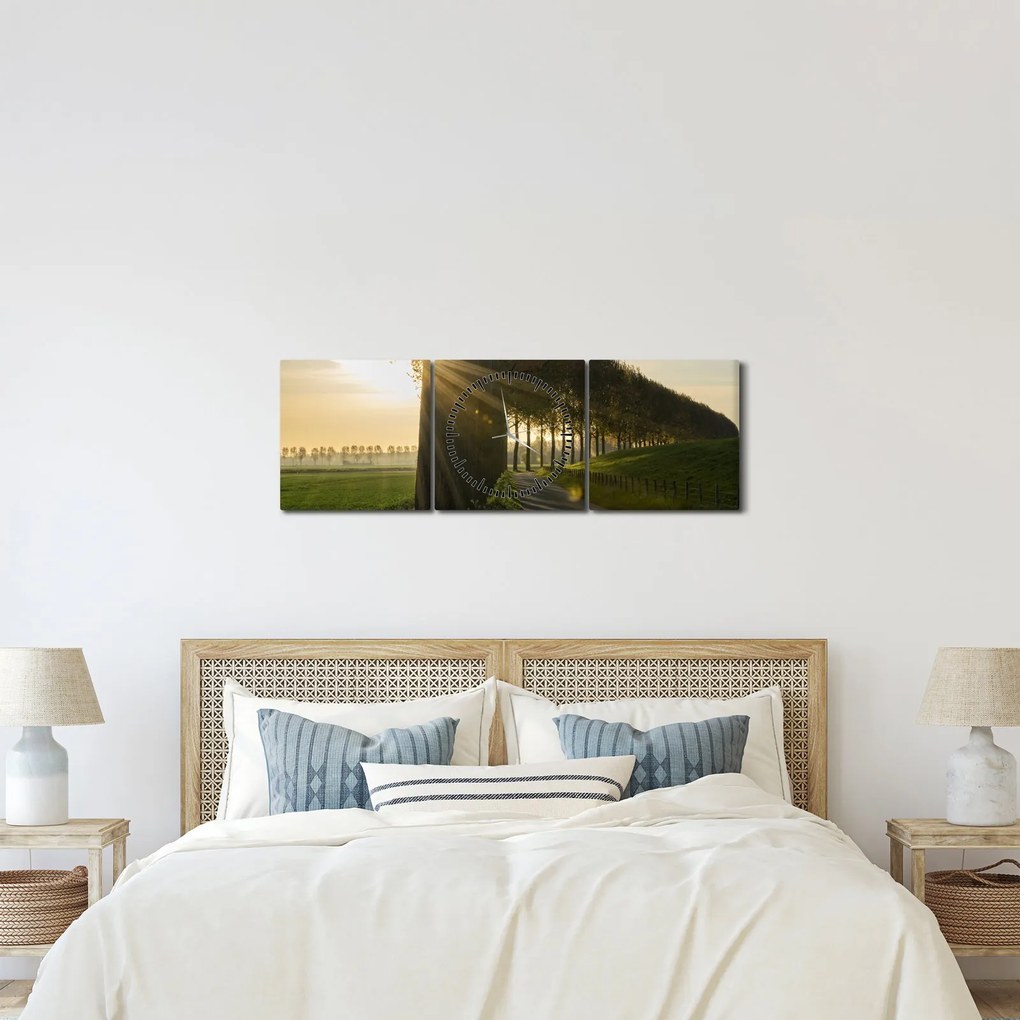 Tablou cu alee (cu ceas) (90x30 cm)
