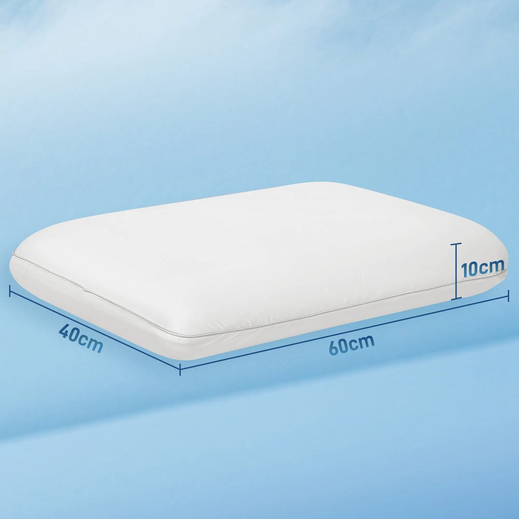 HOMCOM Pernă Memory Foam cu Husă Detașabilă 60x40x10 cm Crem | Aosom Romania