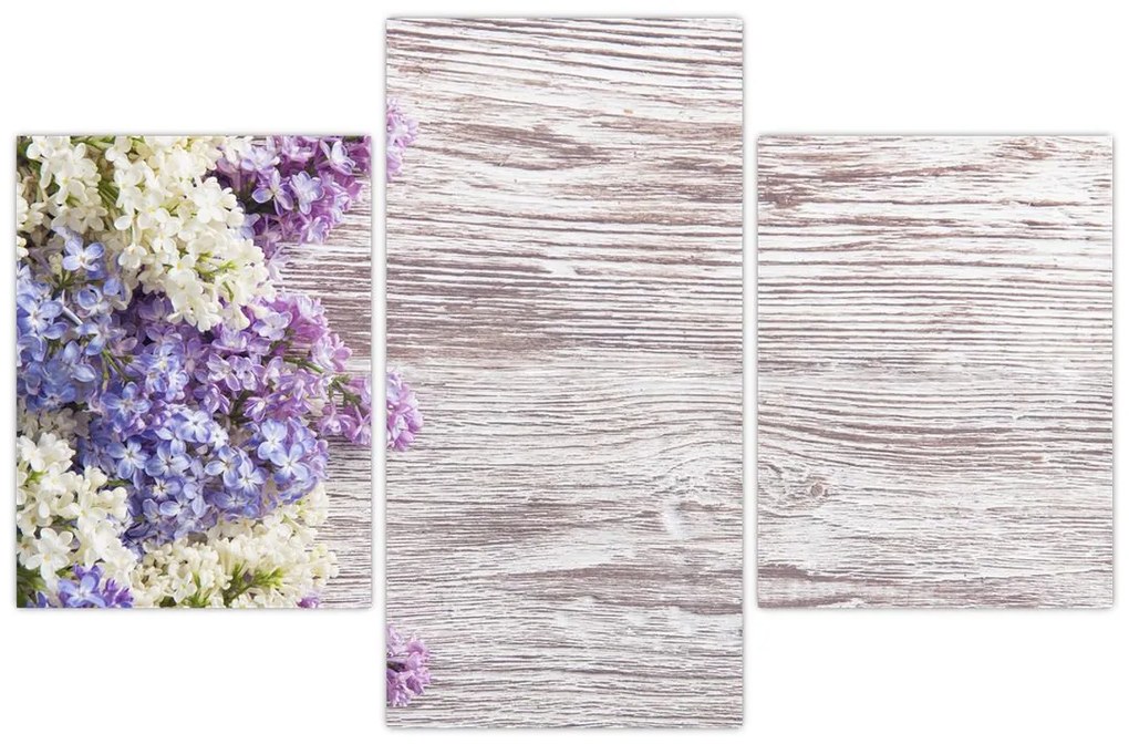 Tablou - Liliac pe lemn (90x60 cm)
