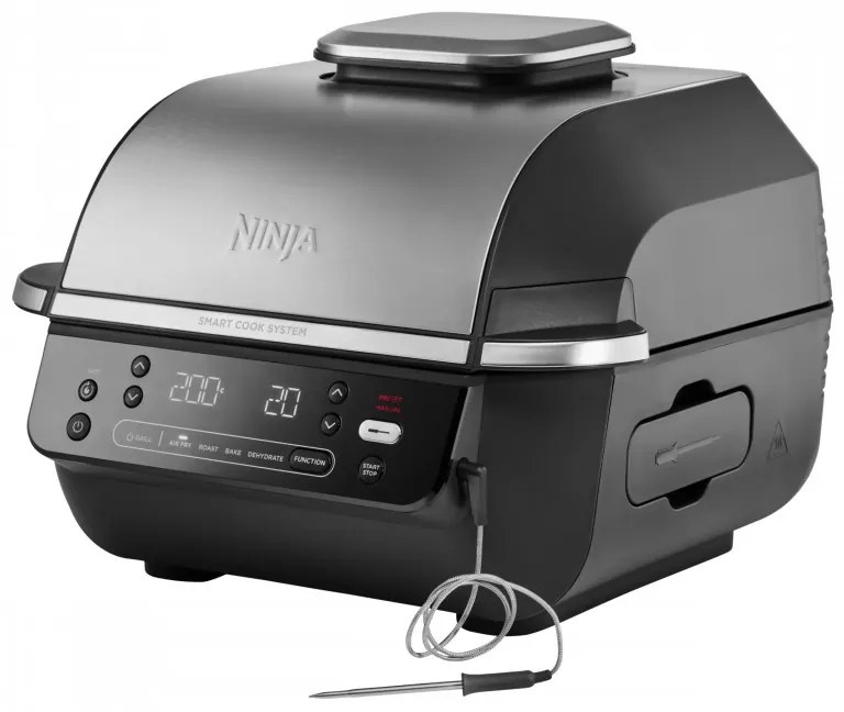 Friteuza cu aer cald si grill 5in1 Ninja Foodi Smart EG351EU, 1760W, 5.7 L, Pana la 4 portii, 5 moduri, Cyclonic Air, Smart Cook, Acoperire ceramica, Negru/Inox