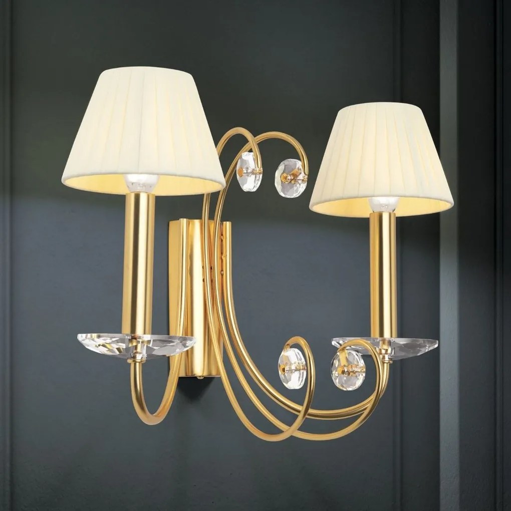 Aplica de perete stil clasic cu cristal K9 ARIANE 2L aurie