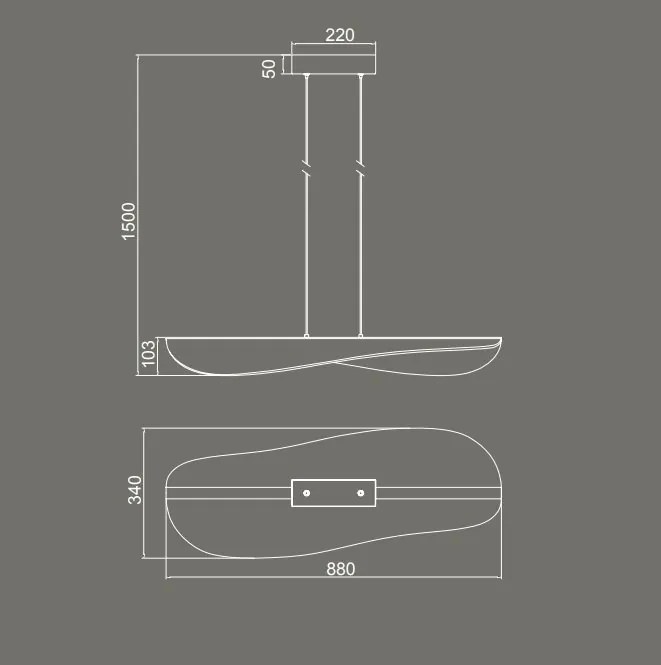 Lustra suspendata LED dimabil design deosebit Bianca
