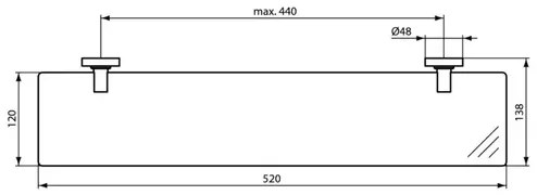 Etajera Ideal Standard IOM 52 cm negru mat