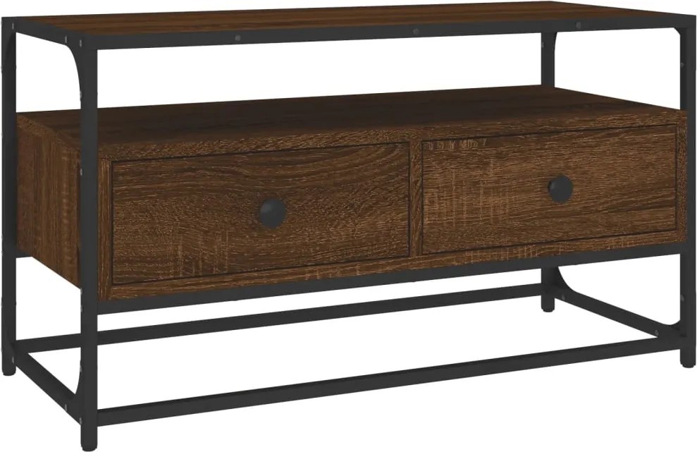 vidaXL Comodă TV, stejar maro, 80x35x45 cm, lemn prelucrat