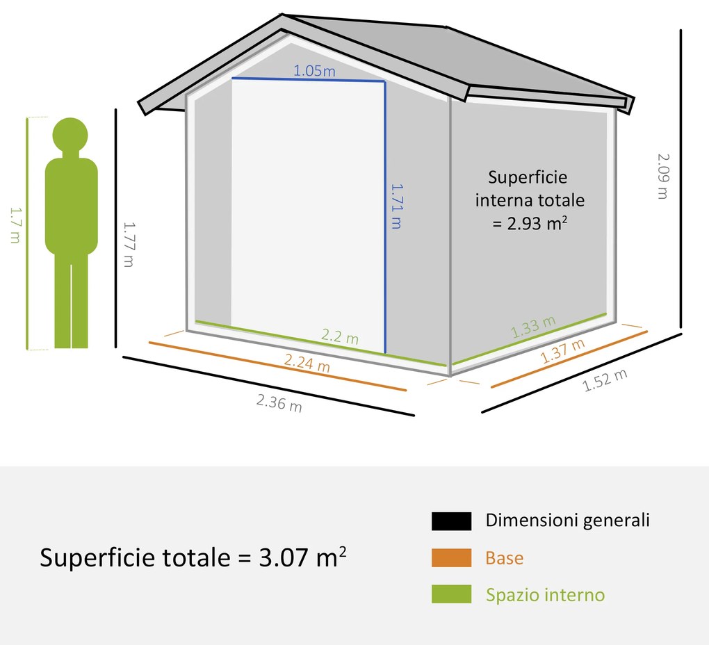 Outsunny Magazie de Grădină cu Uși Glisante, Magazie pentru Scule cu Structură din Oțel, 152x235,7x208,7 cm, Lemn Natural | Aosom Romania