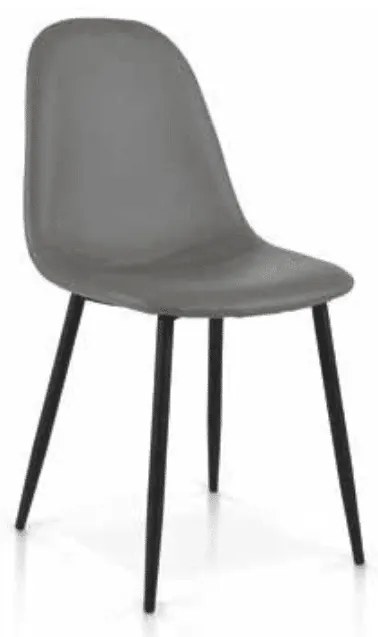 Scaun Meridith, structura metalica, piele ecologica - ALB