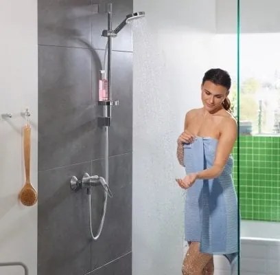 Set de dus Hansgrohe Crometta Vario, 2 jeturi, bara 0.65 m, furtun 1.60 m cu savoniera, crom - 26553400