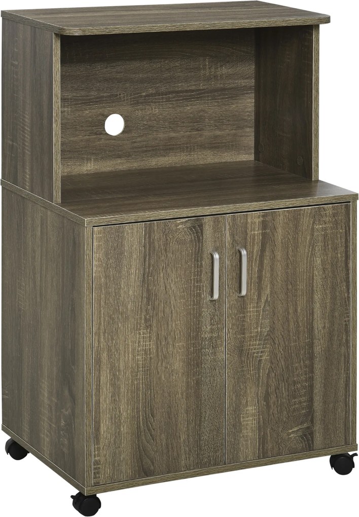 Mobilier Bucatarie cu 4 Roti, Dulapior cu Etajera din PAL, Lemn 60,4x40,3x97cm HOMCOM | Aosom Romania