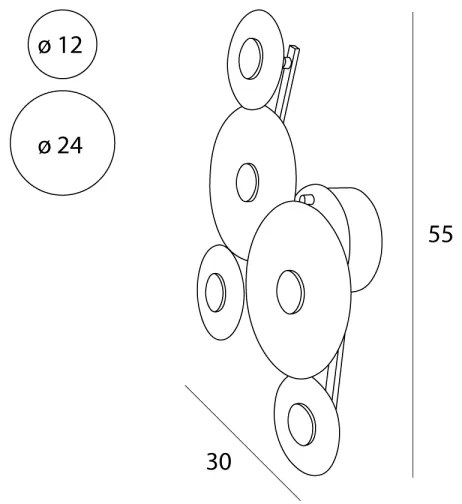 Aplică LED MAXLIGHT W0357 ALLURE 5xLED/5W/230V auriu