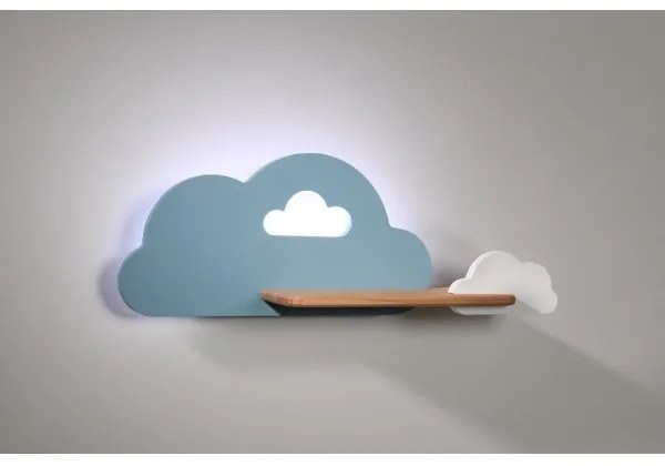 Aplică LED cu raft pentru copii CLOUD LED/5W/230V albastru/alb