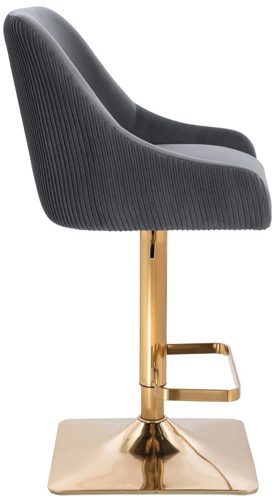 HR920KW Scaun Grafit din Catifea cu Bază Aurie