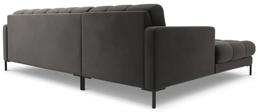 Colțar tapițat Bali, Gri închis/5 locuri/picioare negre/partea stângă/ L293 x l185 x h75