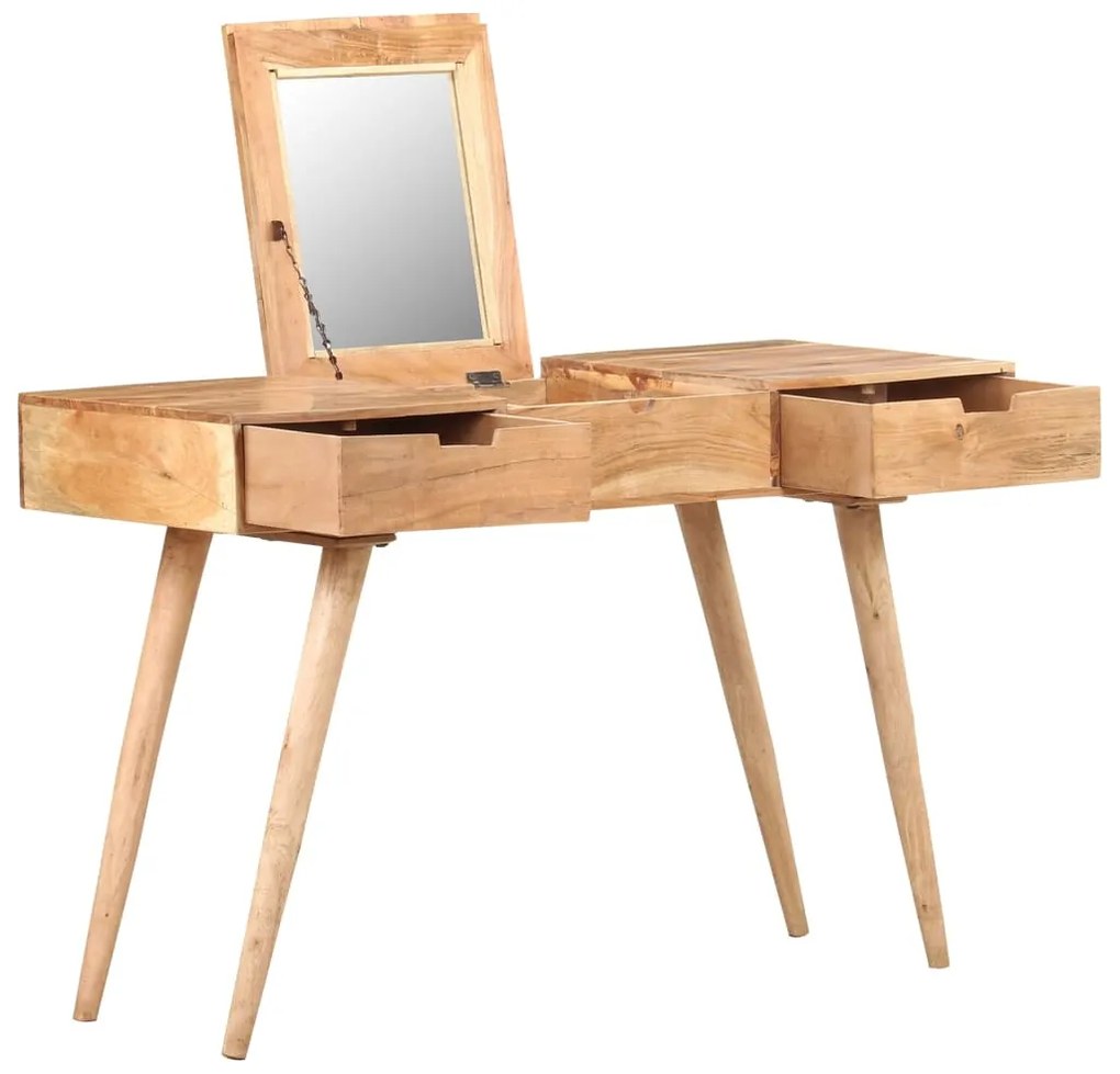 vidaXL Masă de toaletă cu oglindă, 112x45x76 cm, lemn masiv acacia