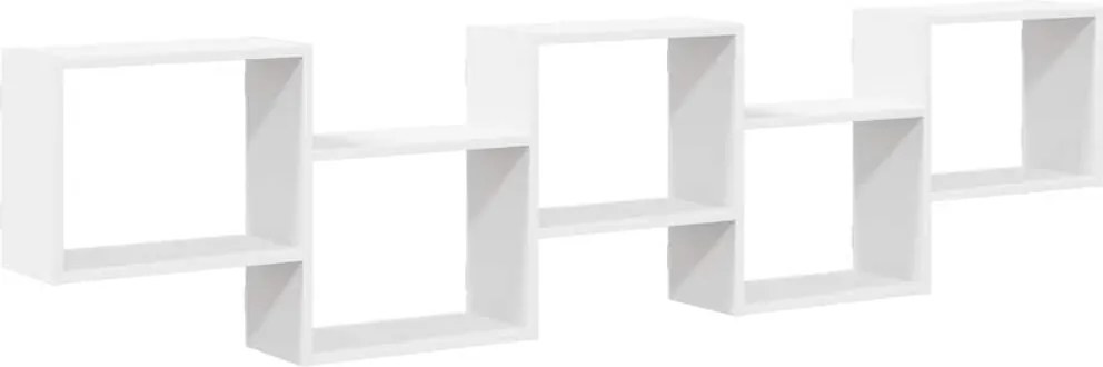 vidaXL Raft cubic de perete cu 5 compartimente alb lemn prelucrat