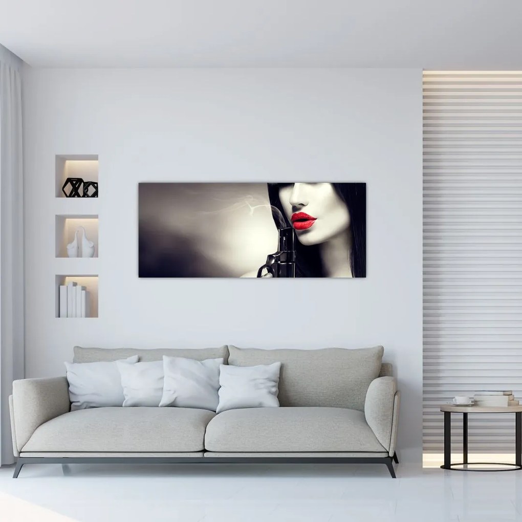 Tablou - Femeia misterioasă (120x50 cm)