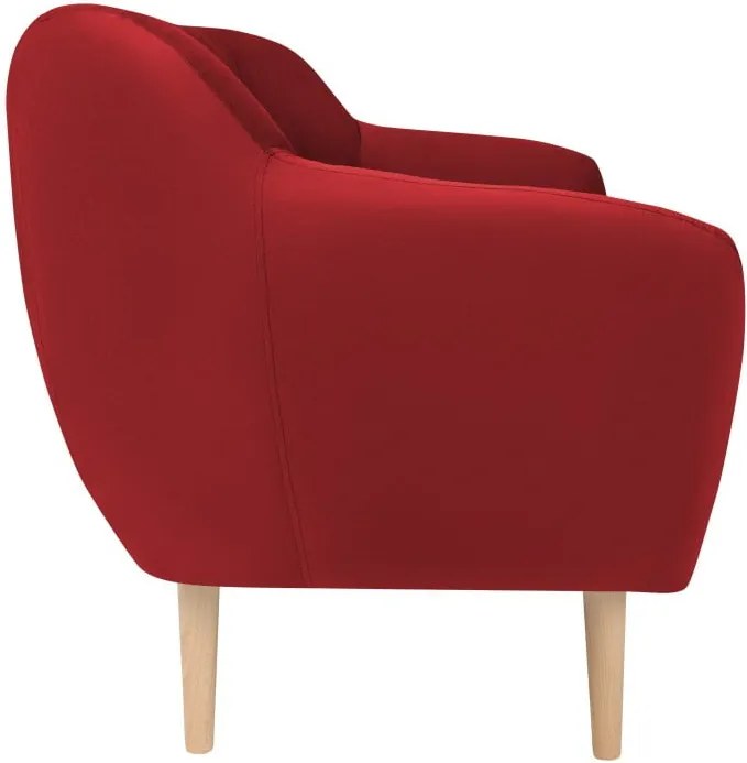 Canapea cu tapițerie din catifea Mazzini Sofas Sardaigne, 158 cm, roșu