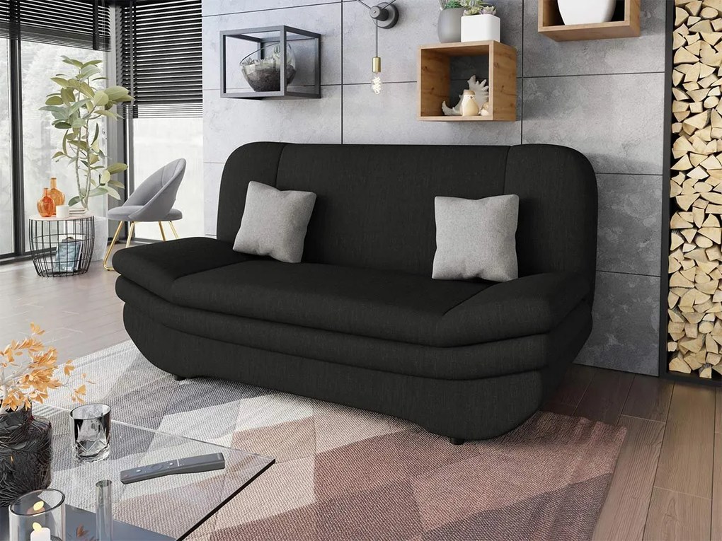 Canapea extensibilă Lehti (Negru + Gri) (cu sp. depozitare). 1105568