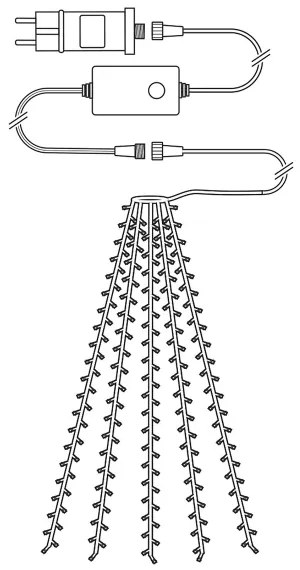 Nedis WIFILXT11W200 - LED perdea Crăciun 200 LED/8 funcții 5x7m IP65 Wi-Fi Tuya
