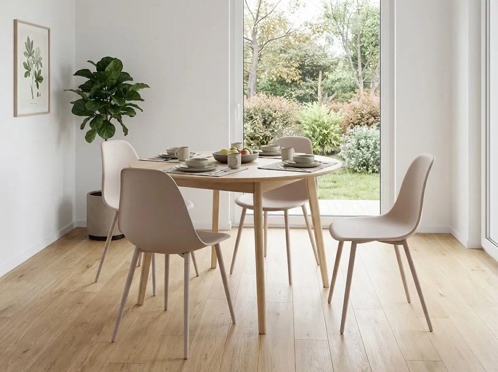OFERTA Scaun de masa OSAKA din plastic, bej calitatea a II-a
