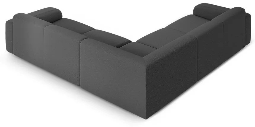 Colțar gri închis cu tapițerie din țesătură bouclé (cu colț variabil/în formă de ”L”) Molino – Micadoni Home