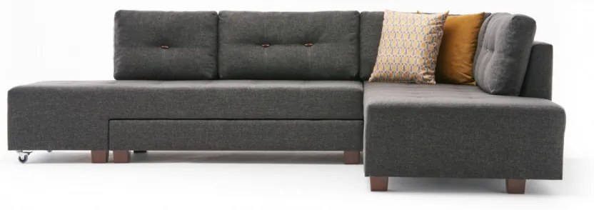 Coltar Extensibil Manama Corner Sofa Bed Right, Antracit