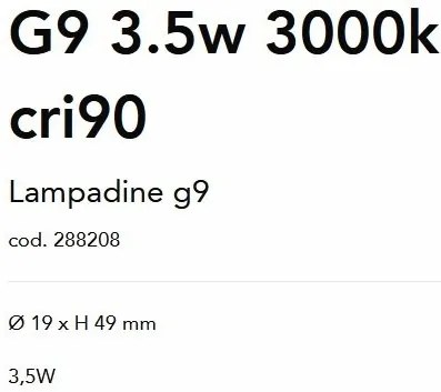 Bec LED, G9 3,5W 3000k cri90
