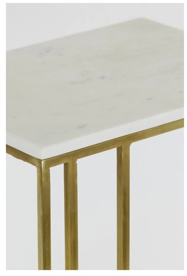 Măsuță auxiliară cu blat cu aspect de marmură 31x41 cm Roshan – Light & Living