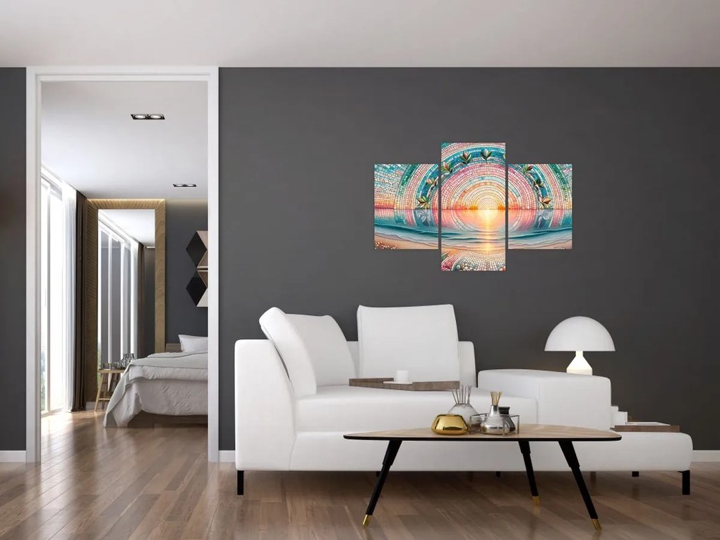 Tablou – Mozaic al soarelui la apus (90x60 cm)