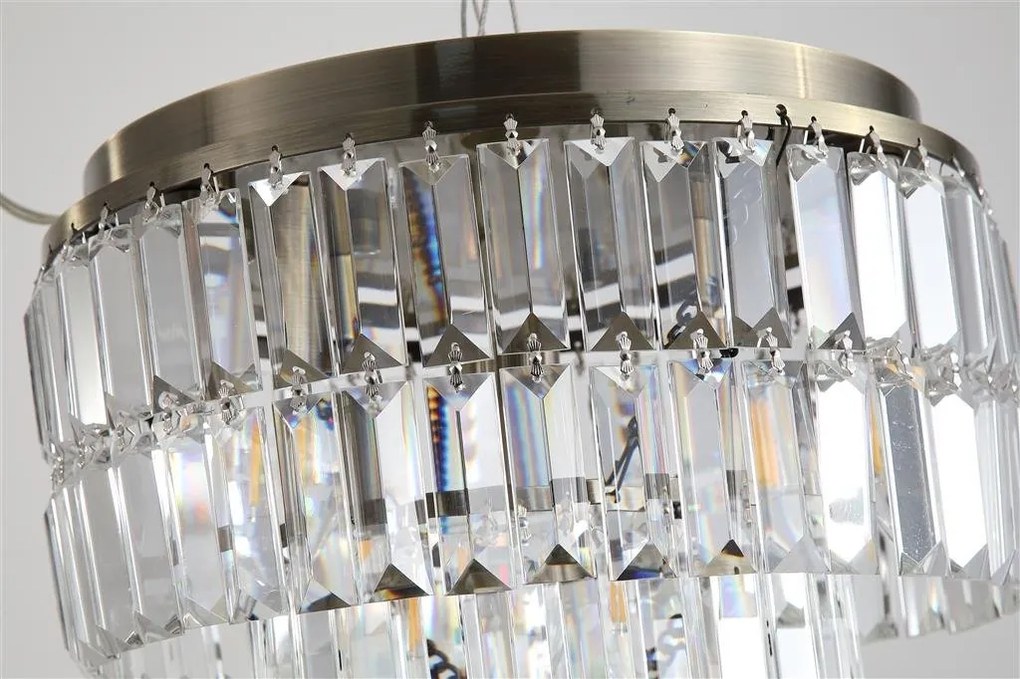 Lustra baie metal alama antic, cristal transparent Empire 4L, IP44