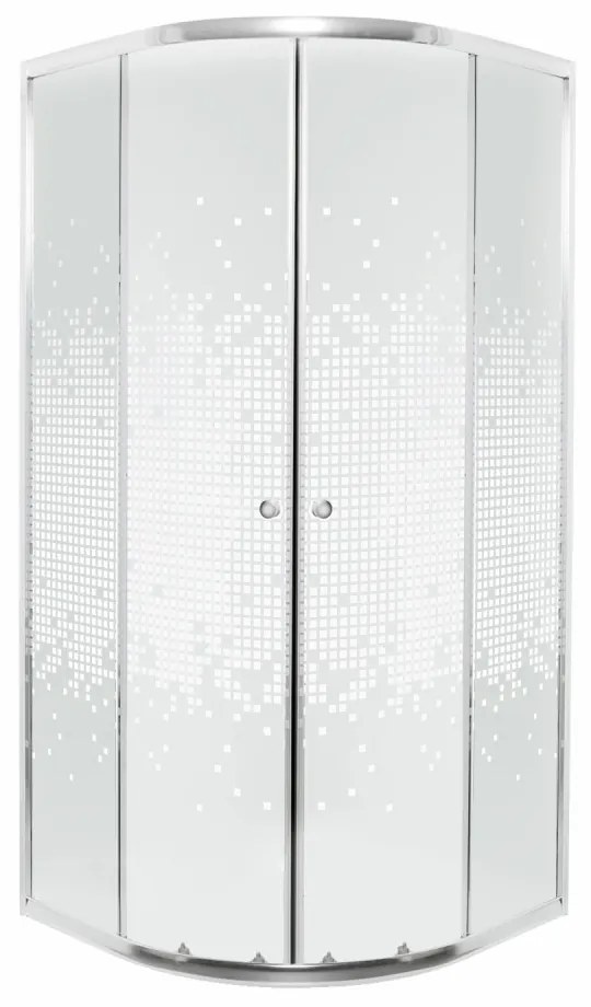 Cabină de duș curbată Pixel White 80 fără cădiță de duș