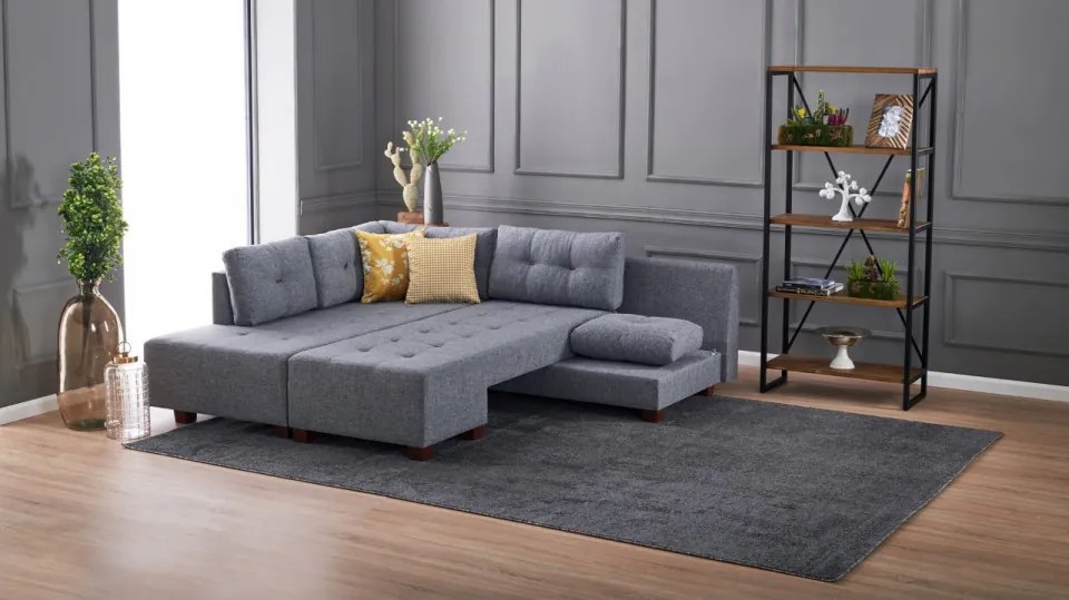 Canapea Extensibilă Manama Corner Sofa Bed Left, Gri