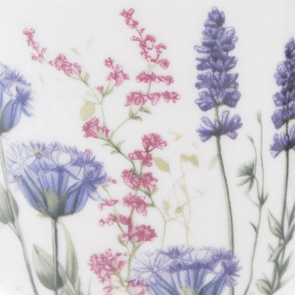 Set de 6 căni din porțelan Pajiște de vară 230 ml, mov